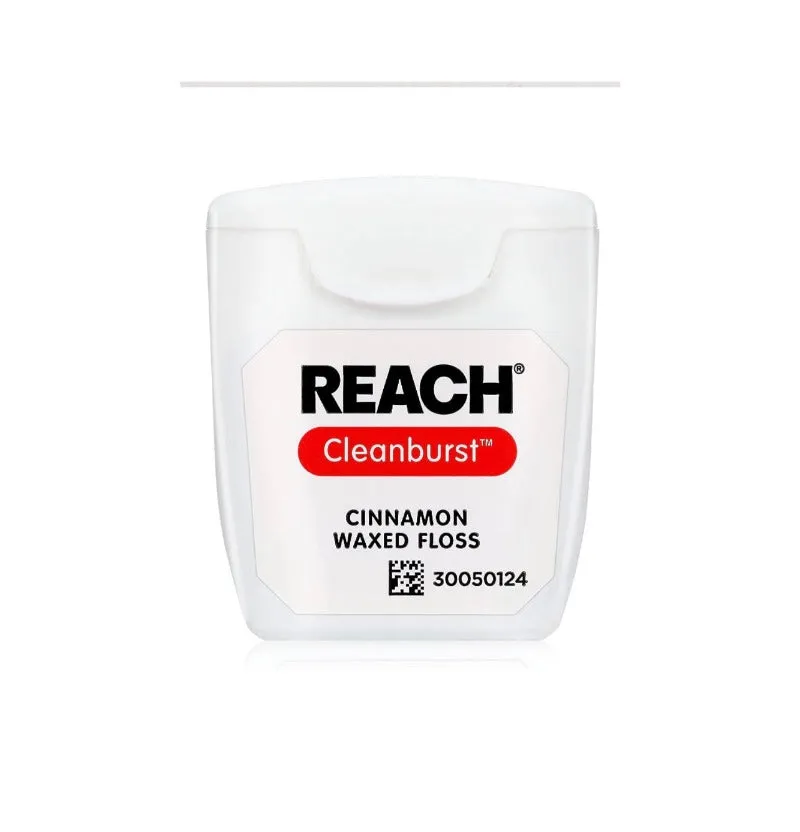 Reach Cleanburst Waxed Dental Floss, Oral Care, Cinnamon Flavored, 55 Yards