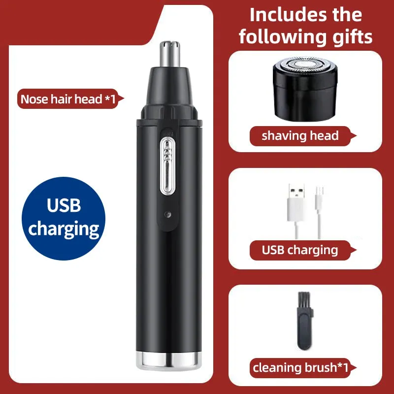 Rechargeable Electric Nose Hair Clipper - 2-in-1 Unisex Automatic Washable Trimmer