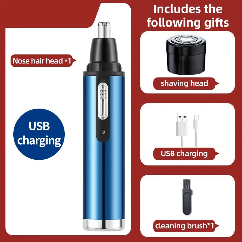 Rechargeable Electric Nose Hair Clipper - 2-in-1 Unisex Automatic Washable Trimmer