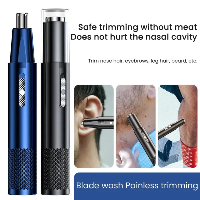 Rechargeable Electric Nose Hair Clipper - 2-in-1 Unisex Automatic Washable Trimmer