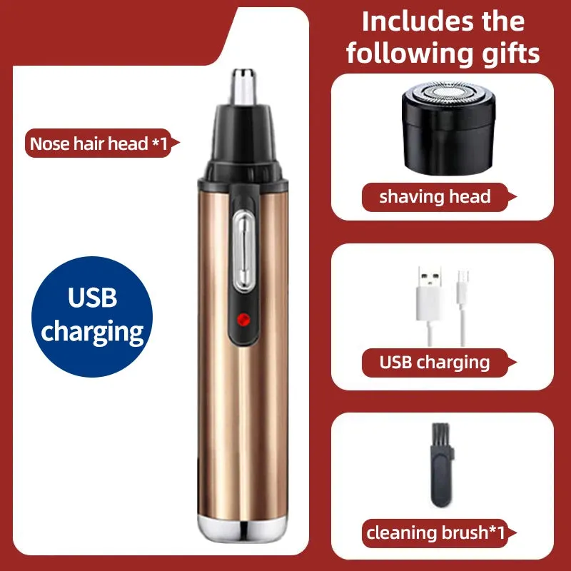 Rechargeable Electric Nose Hair Clipper - 2-in-1 Unisex Automatic Washable Trimmer