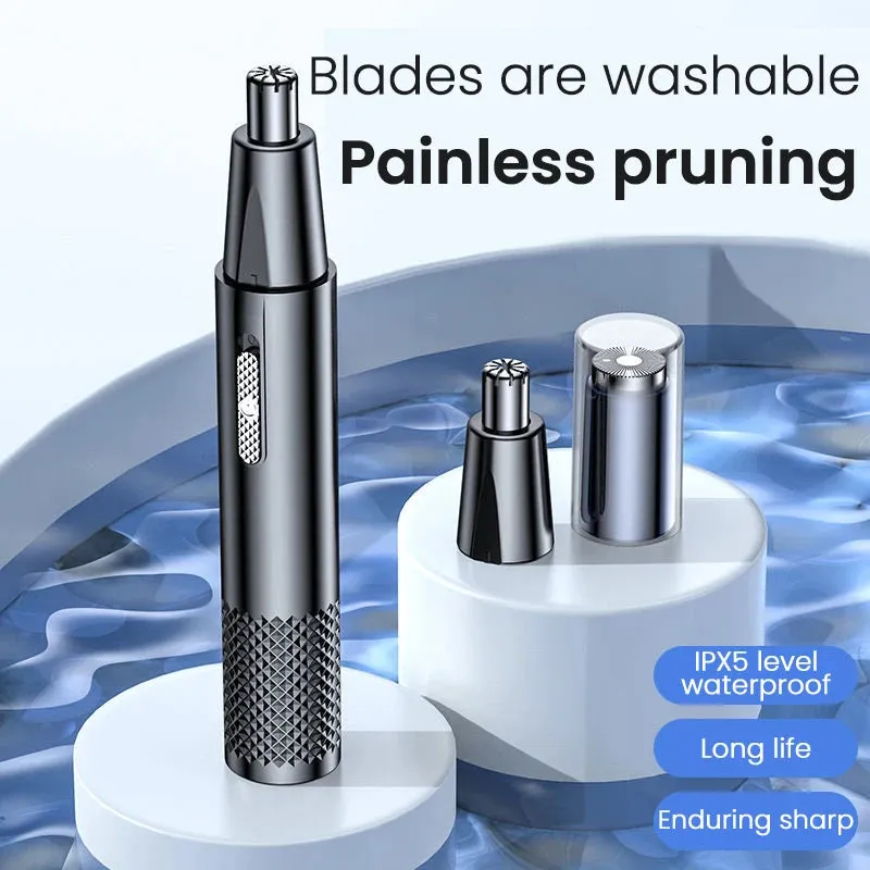 Rechargeable Electric Nose Hair Clipper - 2-in-1 Unisex Automatic Washable Trimmer