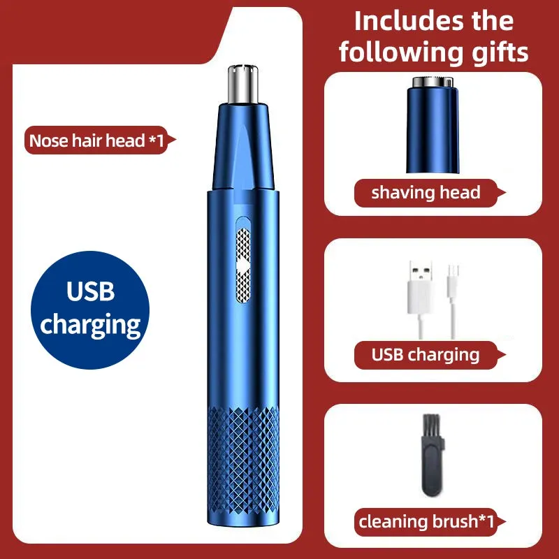 Rechargeable Electric Nose Hair Clipper - 2-in-1 Unisex Automatic Washable Trimmer