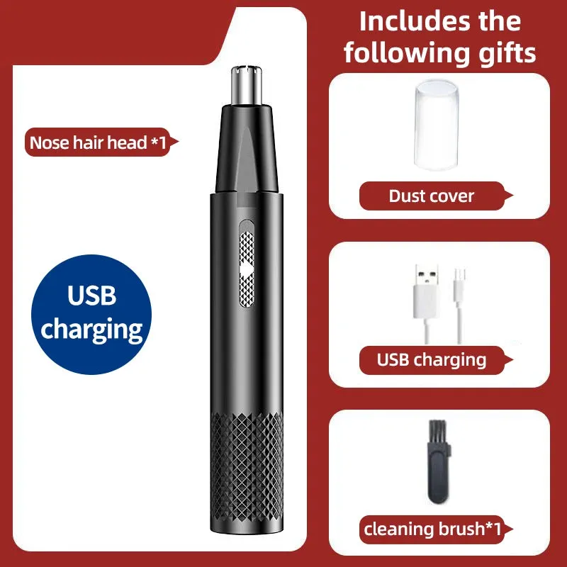 Rechargeable Electric Nose Hair Clipper - 2-in-1 Unisex Automatic Washable Trimmer