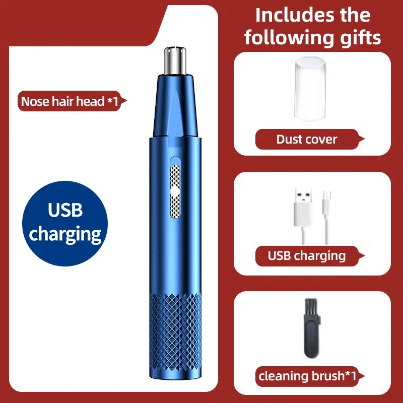 Rechargeable Electric Nose Hair Clipper - 2-in-1 Unisex Automatic Washable Trimmer