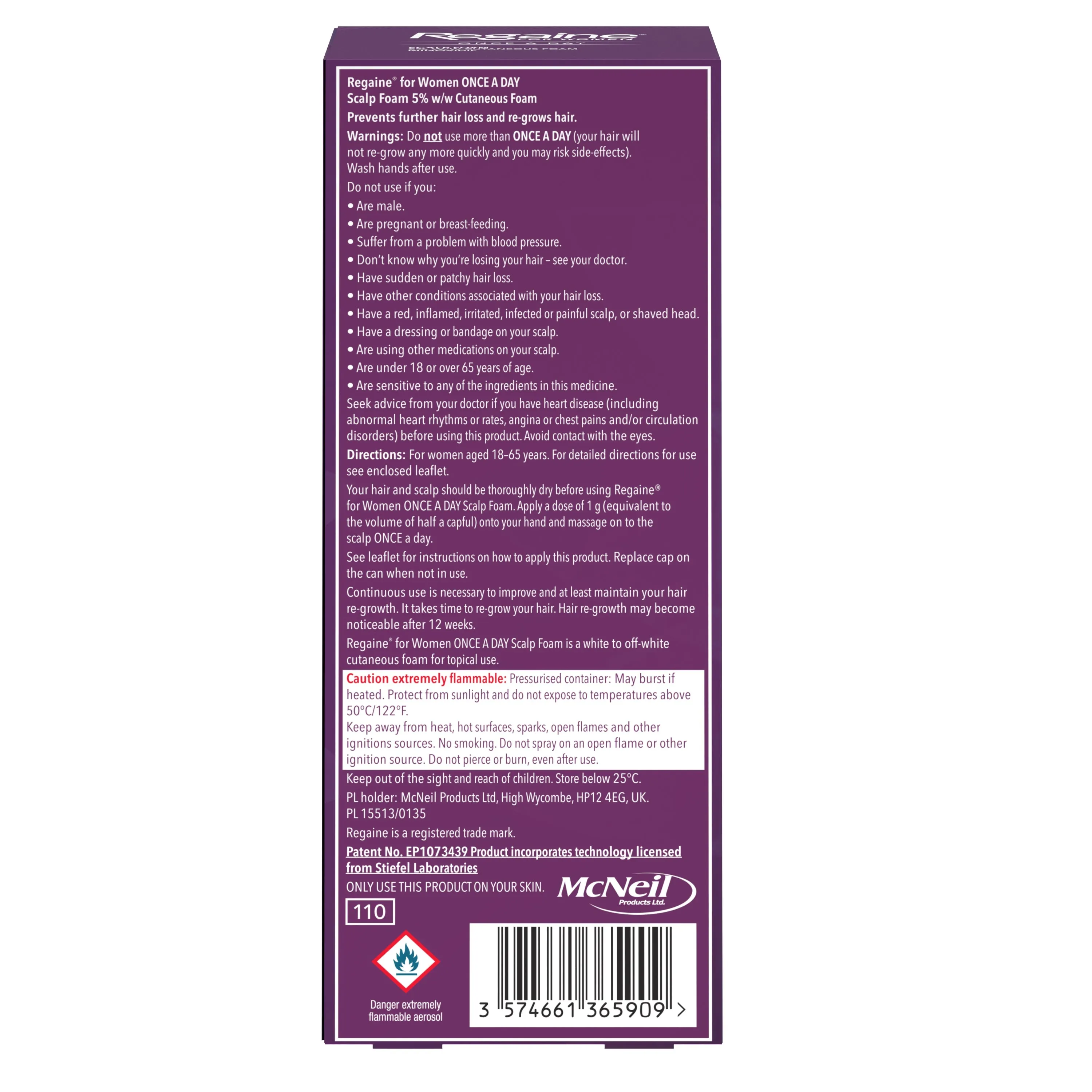 Regaine for women once a day extra strength scalp foam 2 month supply