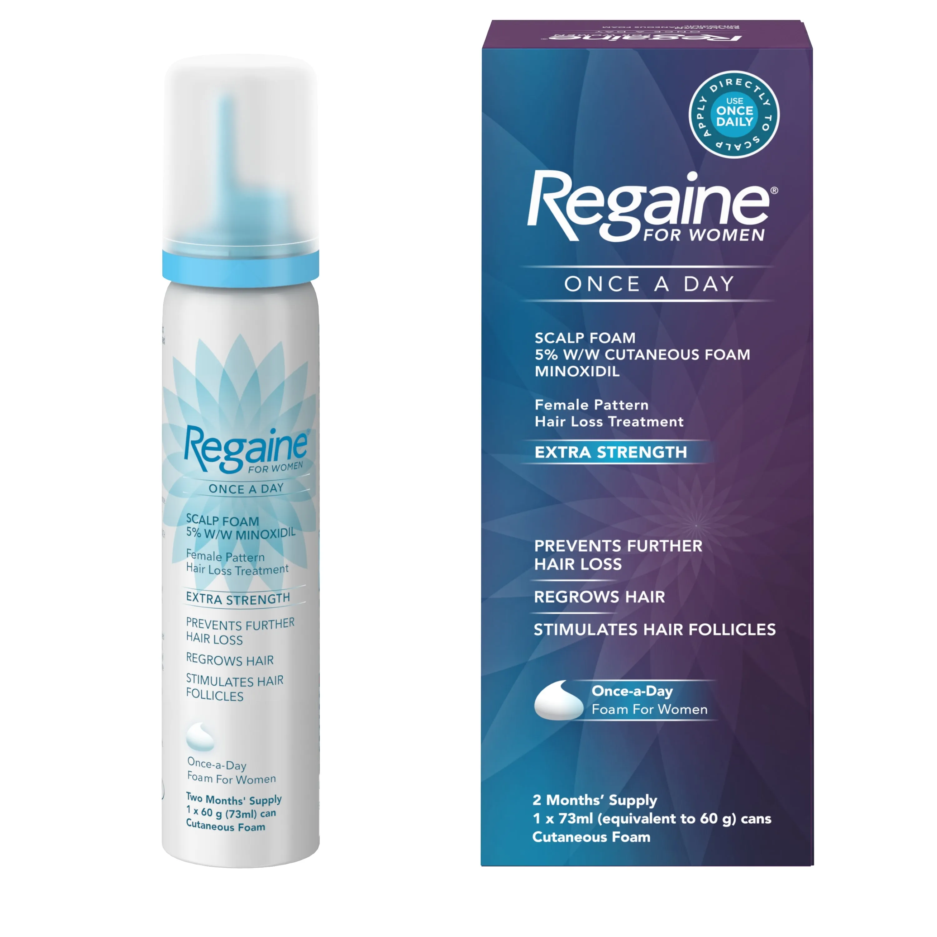 Regaine for women once a day extra strength scalp foam 2 month supply