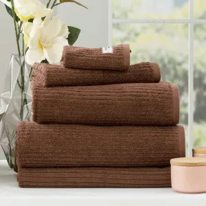 Renee Taylor Cobblestone 5 Piece Toffee Towel Pack