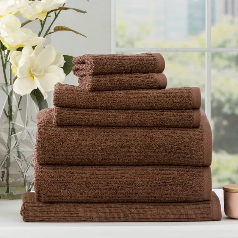 Renee Taylor Cobblestone 7 Piece Toffee Towel Pack