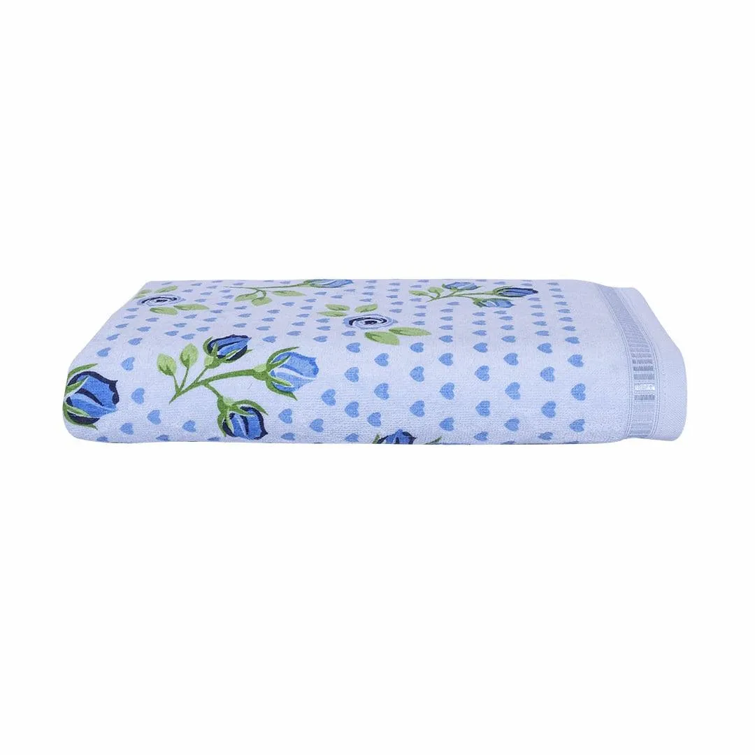 Rose & Heart 450 GSM Cotton Bath Towel | Super Soft & Highly Absorbent Towels