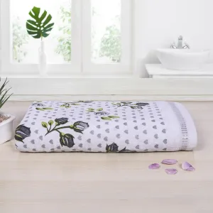 Rose & Heart 450 GSM Cotton Bath Towel | Super Soft & Highly Absorbent Towels