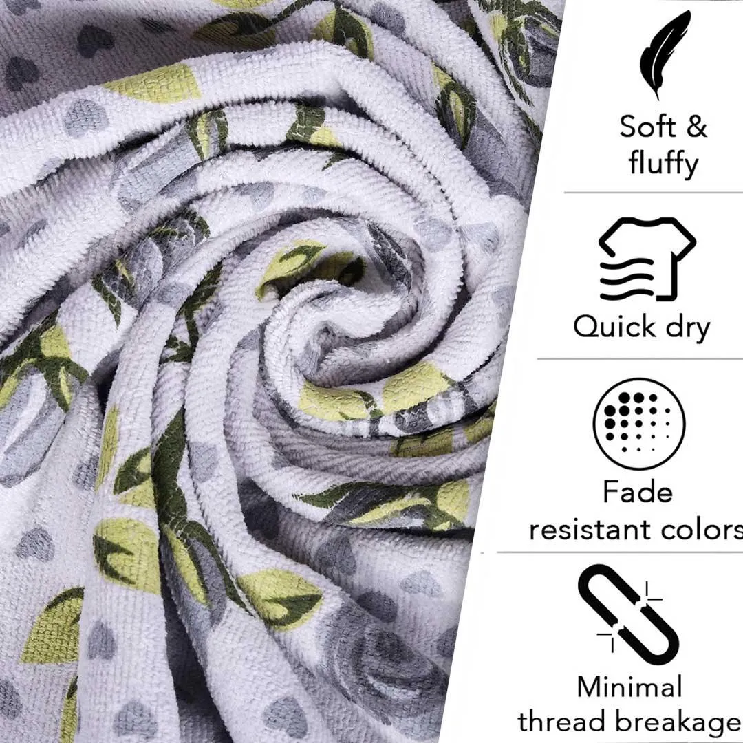 Rose & Heart 450 GSM Cotton Bath Towel | Super Soft & Highly Absorbent Towels