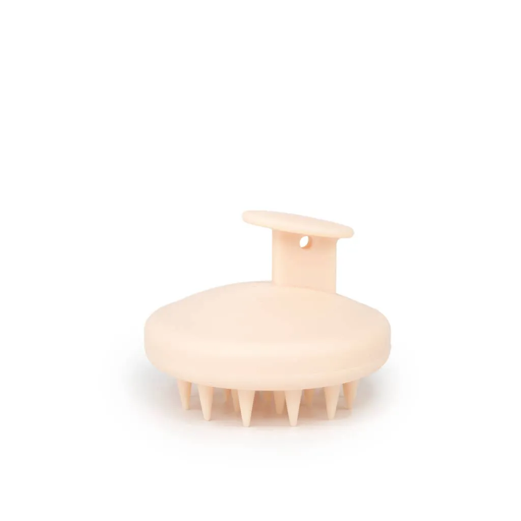 Round handheld silicone scalp massager: Blossom