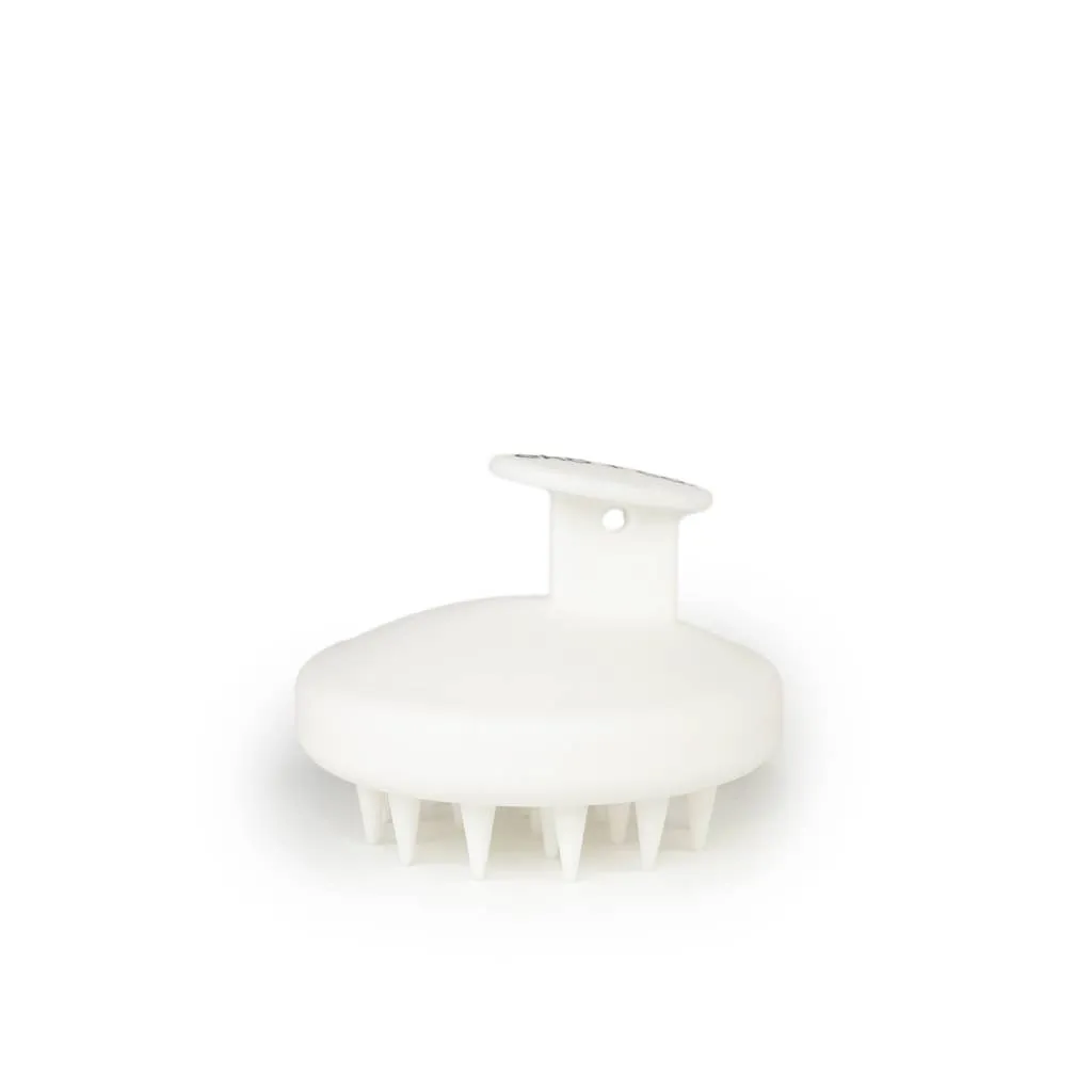 Round handheld silicone scalp massager: Blossom