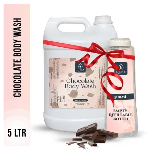 Rubz Chocolate Body Wash | Enriched With Glycerin & Long Lasting Fragrance | Soap-Free Body Wash For Women And Men | Paraben Free | SLS Free | 5 Litre
