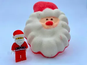 Santa Face Kids Bath Bomb with Santa Minifigure Inside