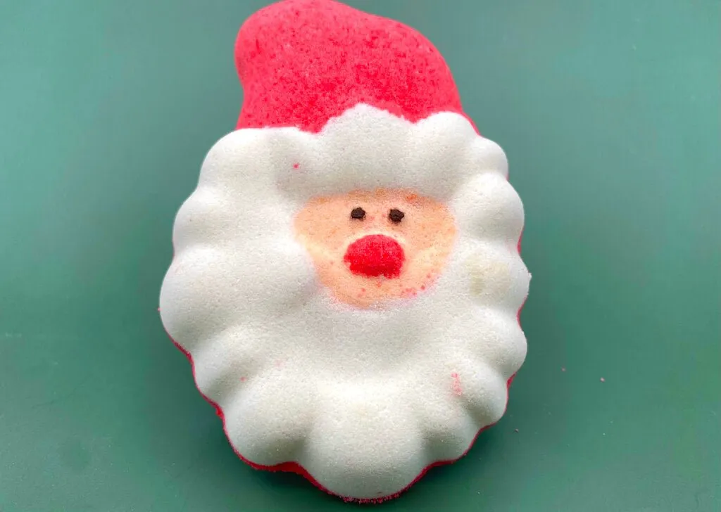 Santa Face Kids Bath Bomb with Santa Minifigure Inside