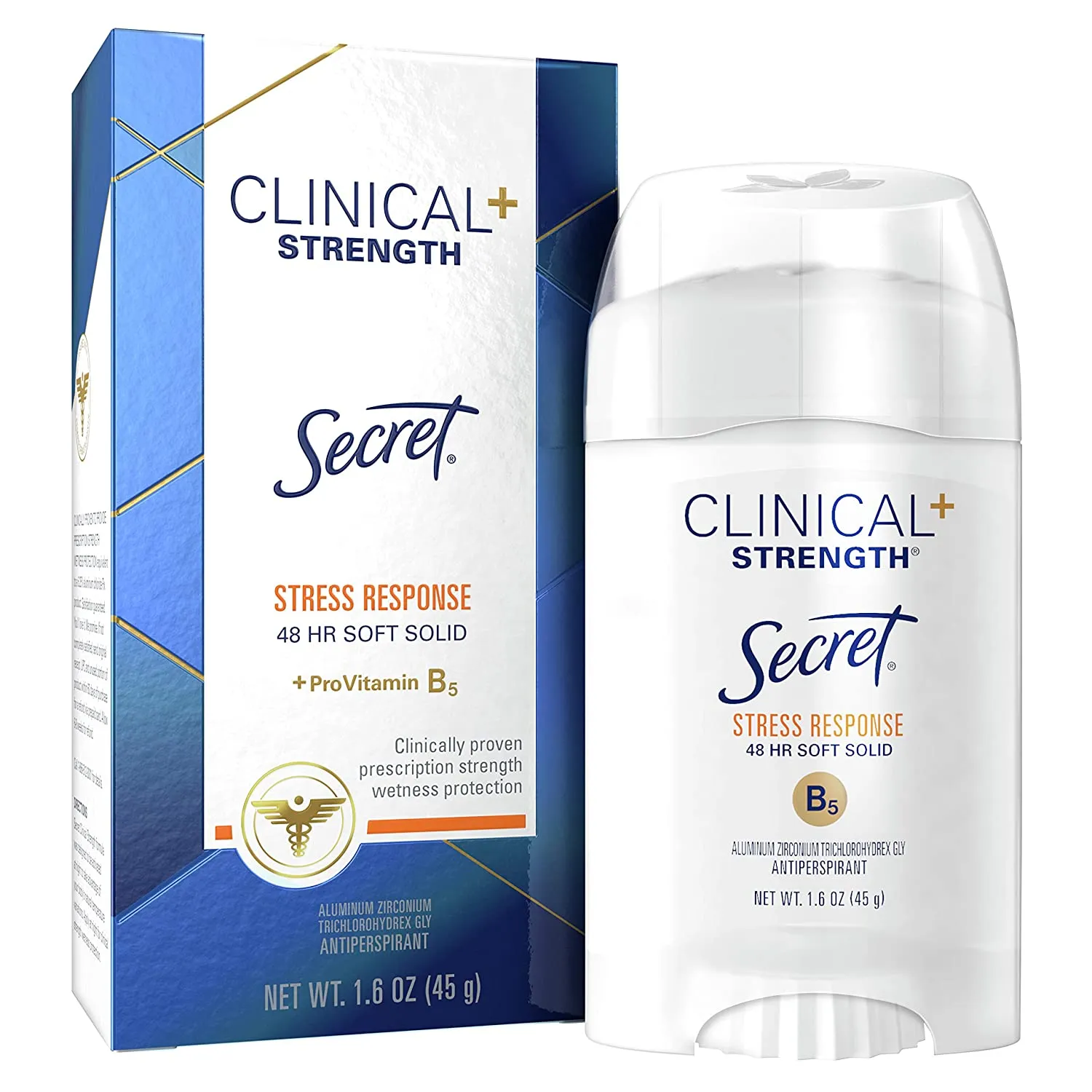 Secret Antiperspirant Clinical Strength Deodorant for Women, Soft Solid, Stress Response, 1.6 Oz PACK of 3