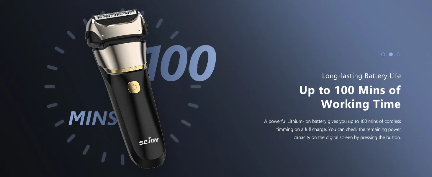 Sejoy Electric Razor for Men – Rechargeable Wet/Dry Foil Shaver with Automatic Cleaning and Fast Charging
