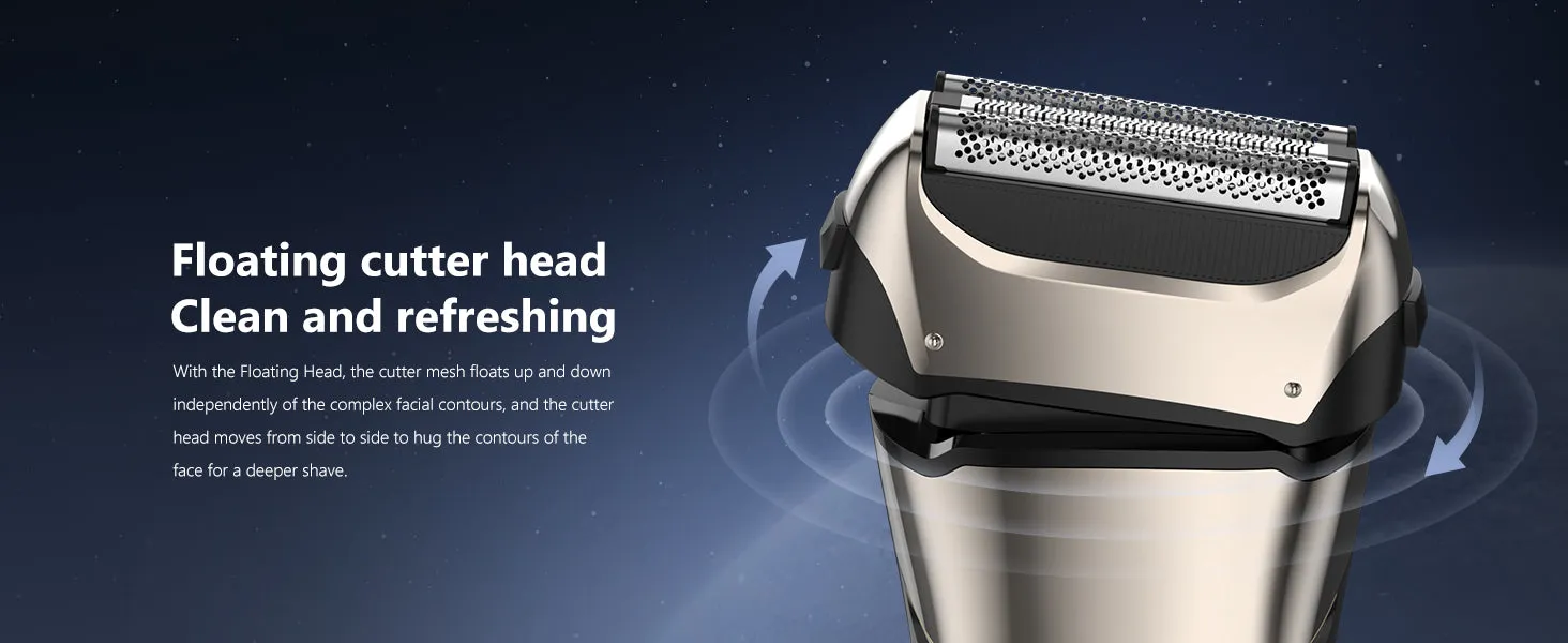 Sejoy Electric Razor for Men – Rechargeable Wet/Dry Foil Shaver with Automatic Cleaning and Fast Charging