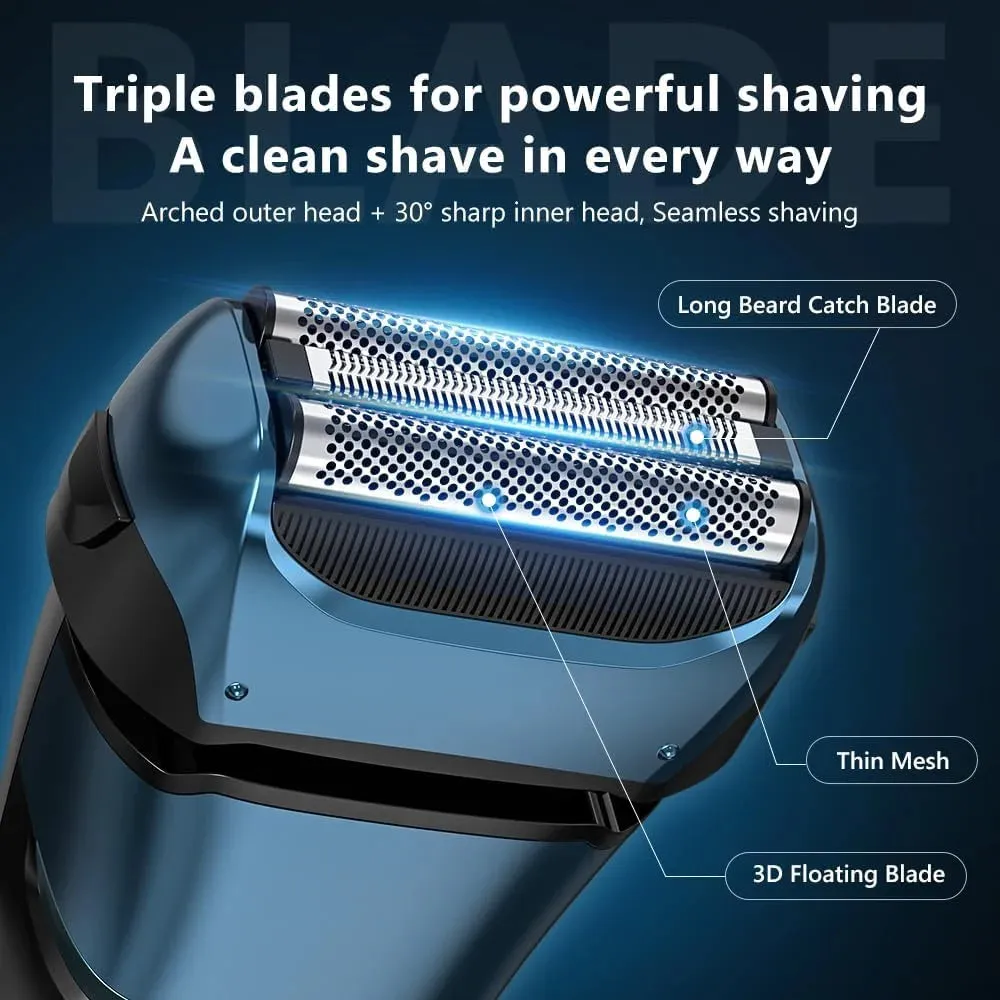 Sejoy Electric Razor for Men – Rechargeable Wet/Dry Foil Shaver with Automatic Cleaning and Fast Charging