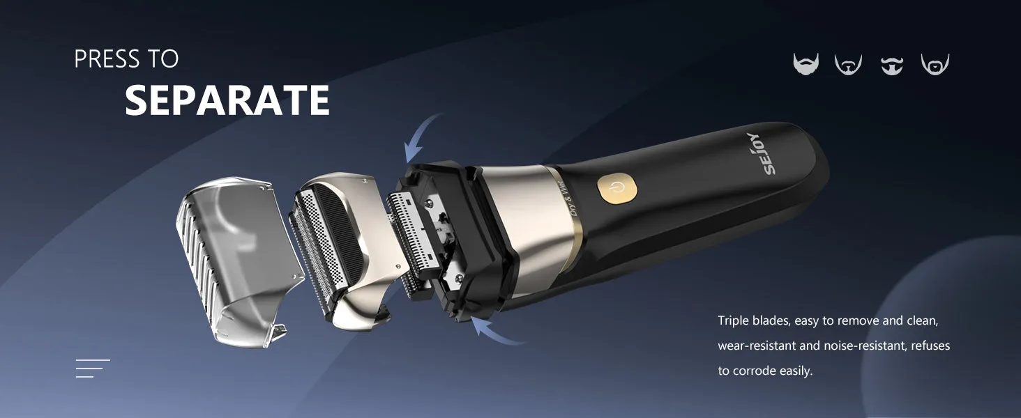 Sejoy Electric Razor for Men – Rechargeable Wet/Dry Foil Shaver with Automatic Cleaning and Fast Charging