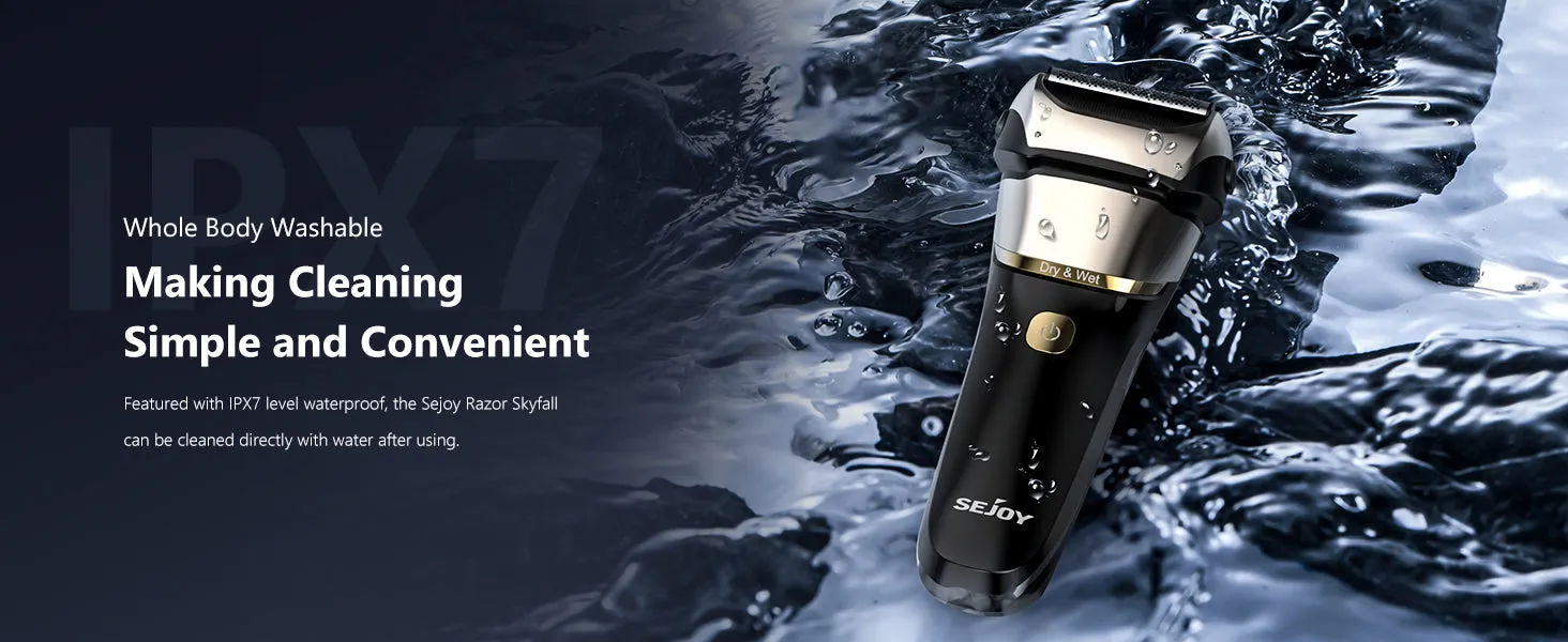 Sejoy Electric Razor for Men – Rechargeable Wet/Dry Foil Shaver with Automatic Cleaning and Fast Charging