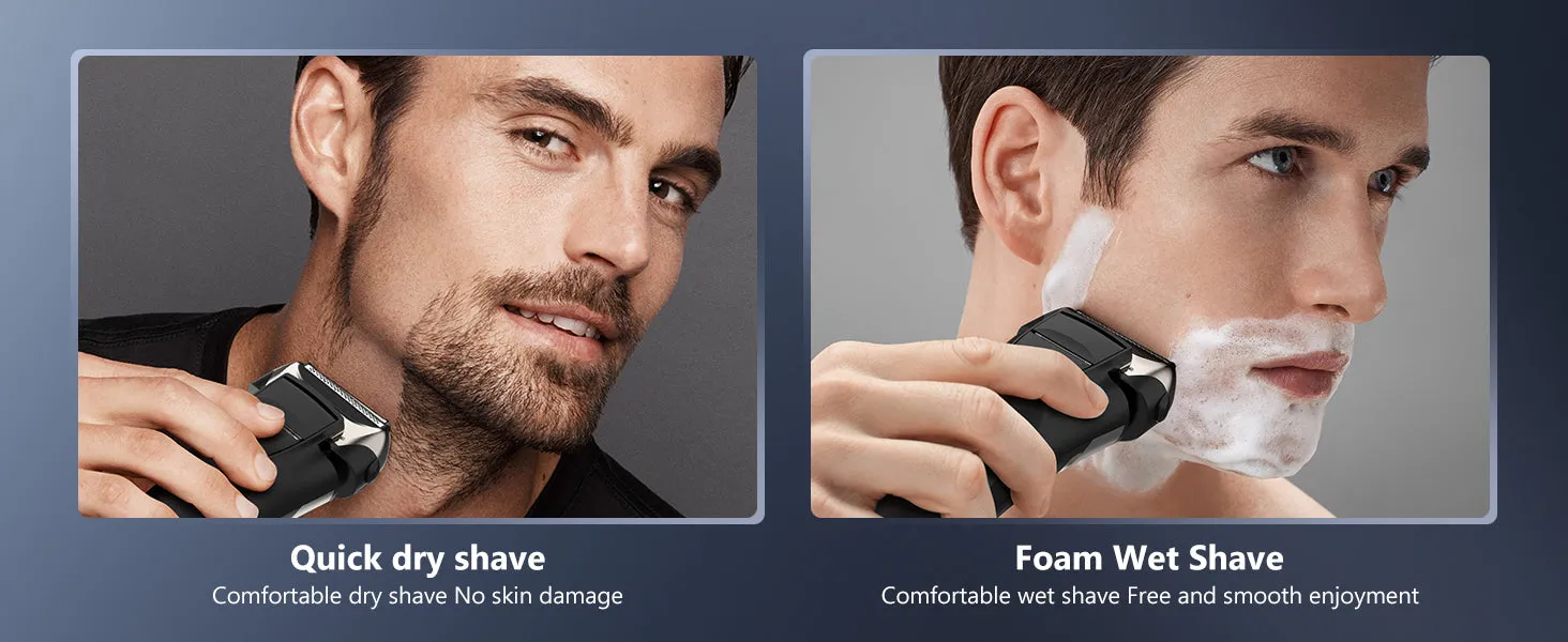 Sejoy Electric Razor for Men – Rechargeable Wet/Dry Foil Shaver with Automatic Cleaning and Fast Charging