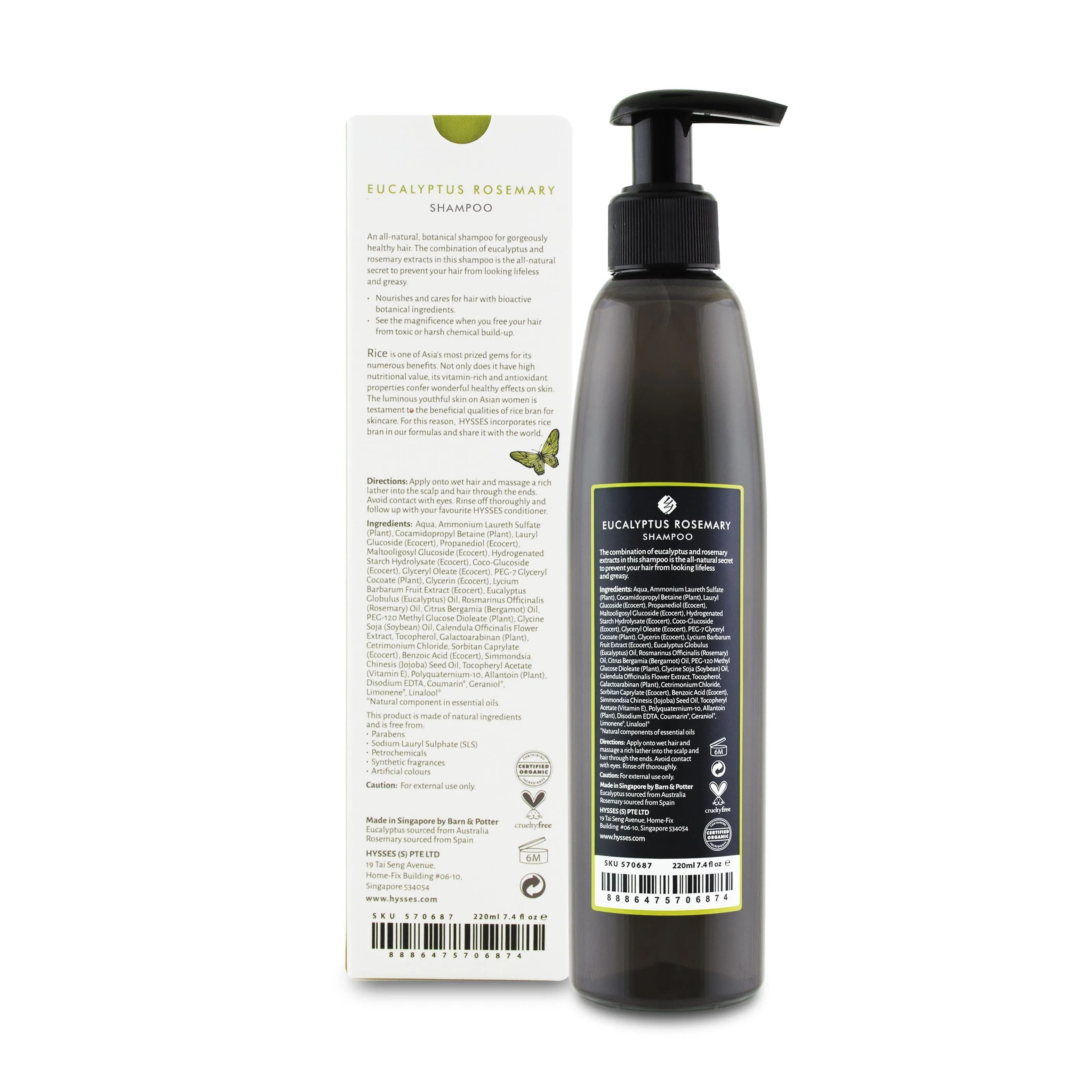 Shampoo, Eucalyptus Rosemary, 220ml