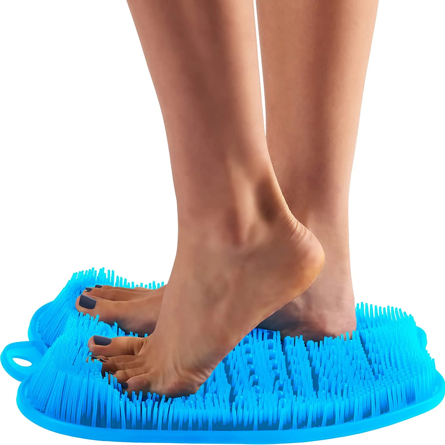 Shower Foot Massager Scrubber - Improves Foot Circulation & Reduces Foot Pain - Soothes Tired Achy Feet And Scrubs Feet Clean - Non Slip With Suction Cups
