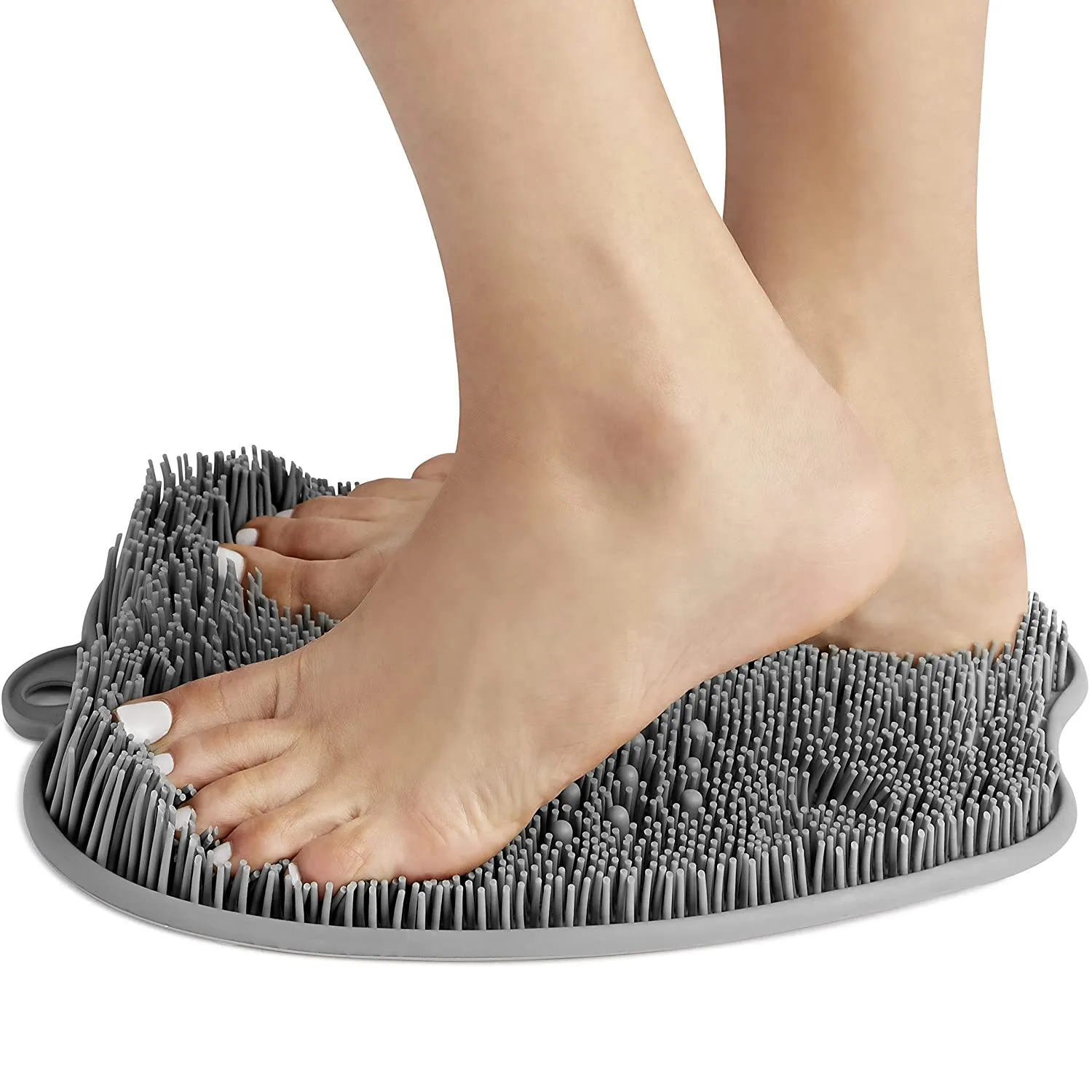 Shower Foot Massager Scrubber - Improves Foot Circulation & Reduces Foot Pain - Soothes Tired Achy Feet And Scrubs Feet Clean - Non Slip With Suction Cups
