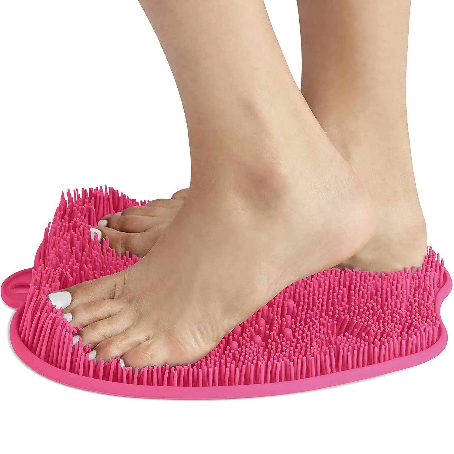 Shower Foot Massager Scrubber - Improves Foot Circulation & Reduces Foot Pain - Soothes Tired Achy Feet And Scrubs Feet Clean - Non Slip With Suction Cups