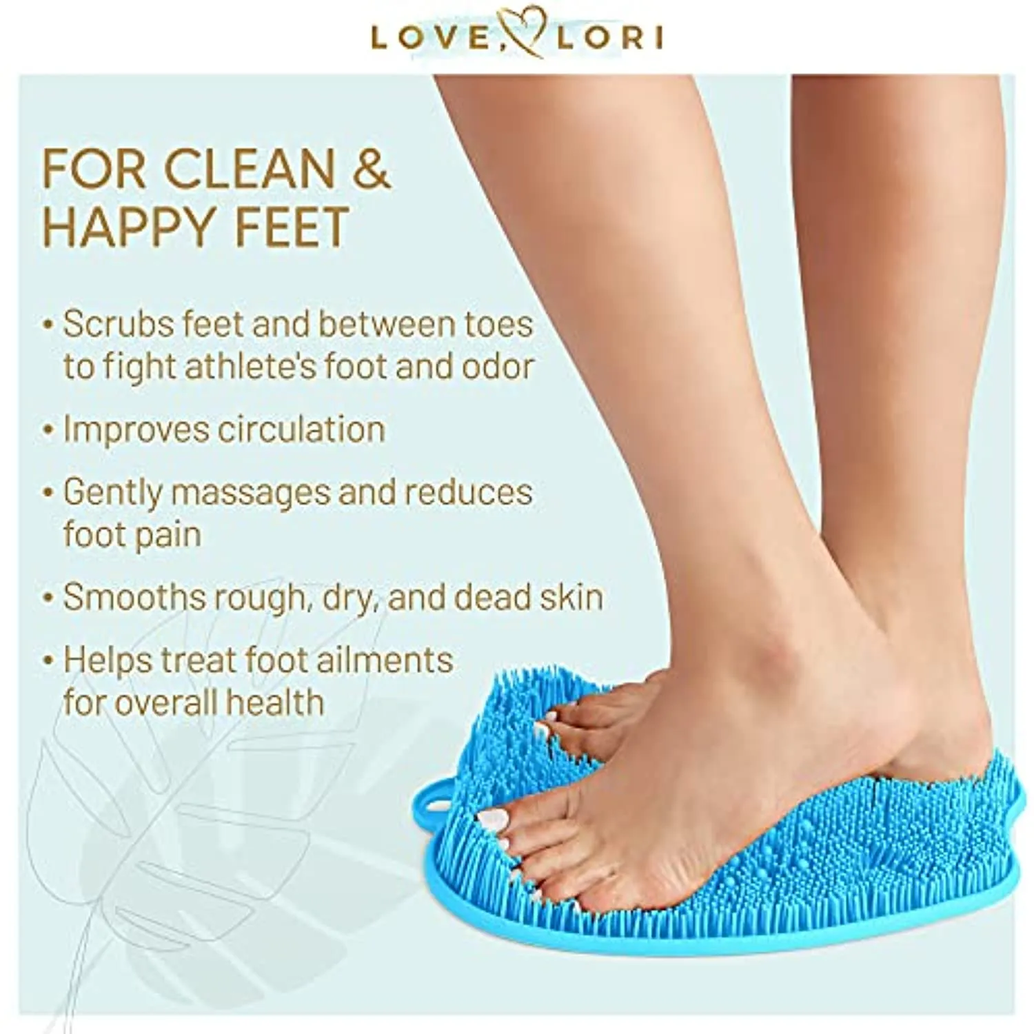 Shower Foot Massager Scrubber - Improves Foot Circulation & Reduces Foot Pain - Soothes Tired Achy Feet And Scrubs Feet Clean - Non Slip With Suction Cups