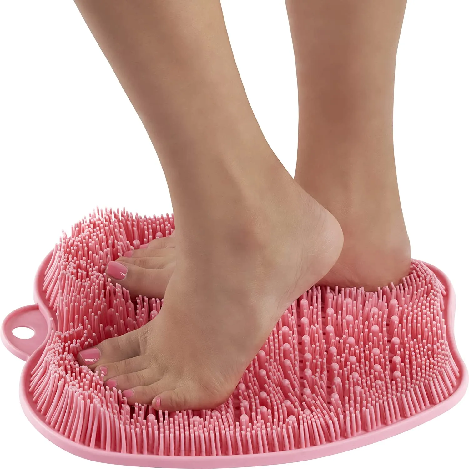 Shower Foot Massager Scrubber - Improves Foot Circulation & Reduces Foot Pain - Soothes Tired Achy Feet And Scrubs Feet Clean - Non Slip With Suction Cups