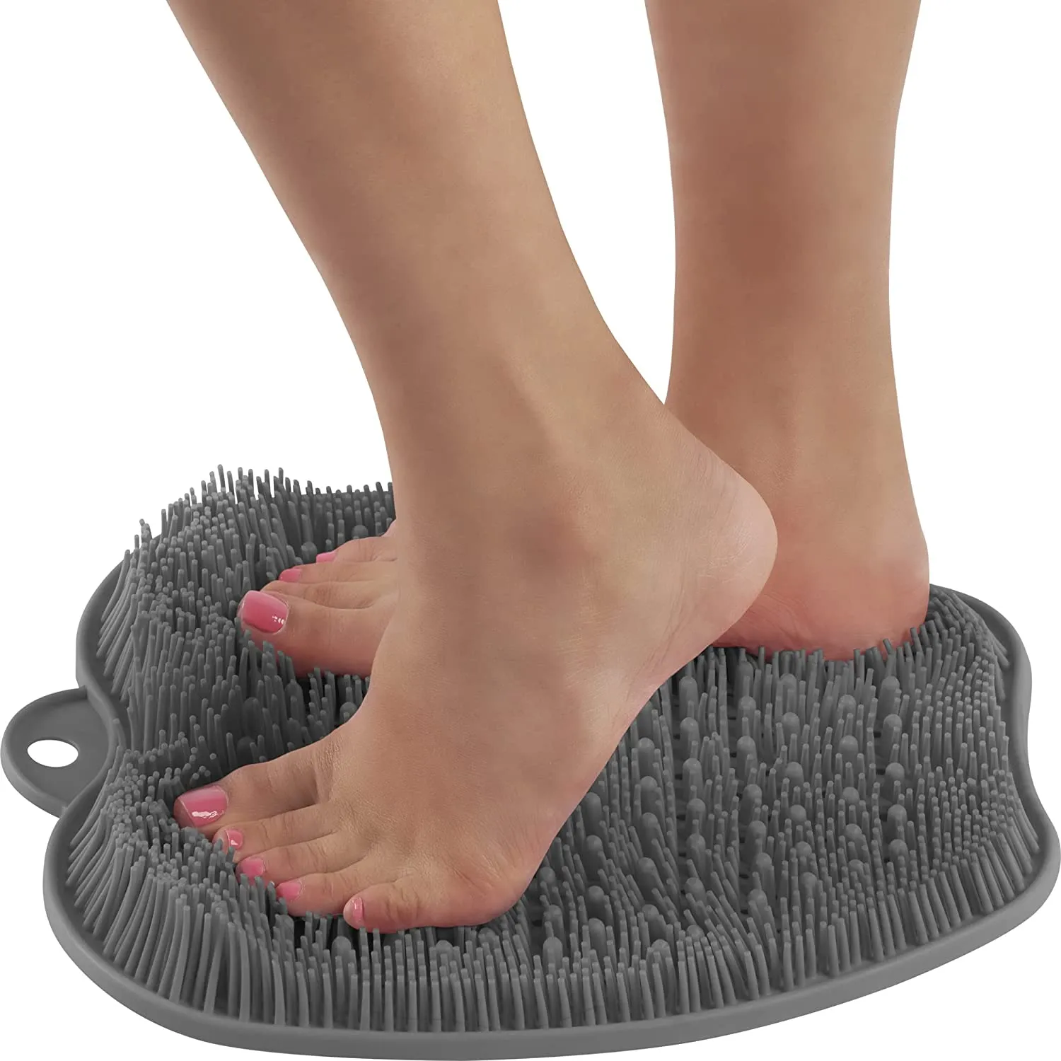 Shower Foot Massager Scrubber - Improves Foot Circulation & Reduces Foot Pain - Soothes Tired Achy Feet And Scrubs Feet Clean - Non Slip With Suction Cups