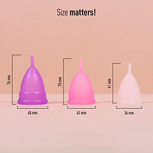 Sirona Reusable Menstrual Cup for Women | Medium Size with Pouch | Ultra Soft, Odour & Rash Free|100% Medical Grade Silicone|No Leakage|Protection for Up to 8-10 Hours | US FDA Registered,Pack of 1