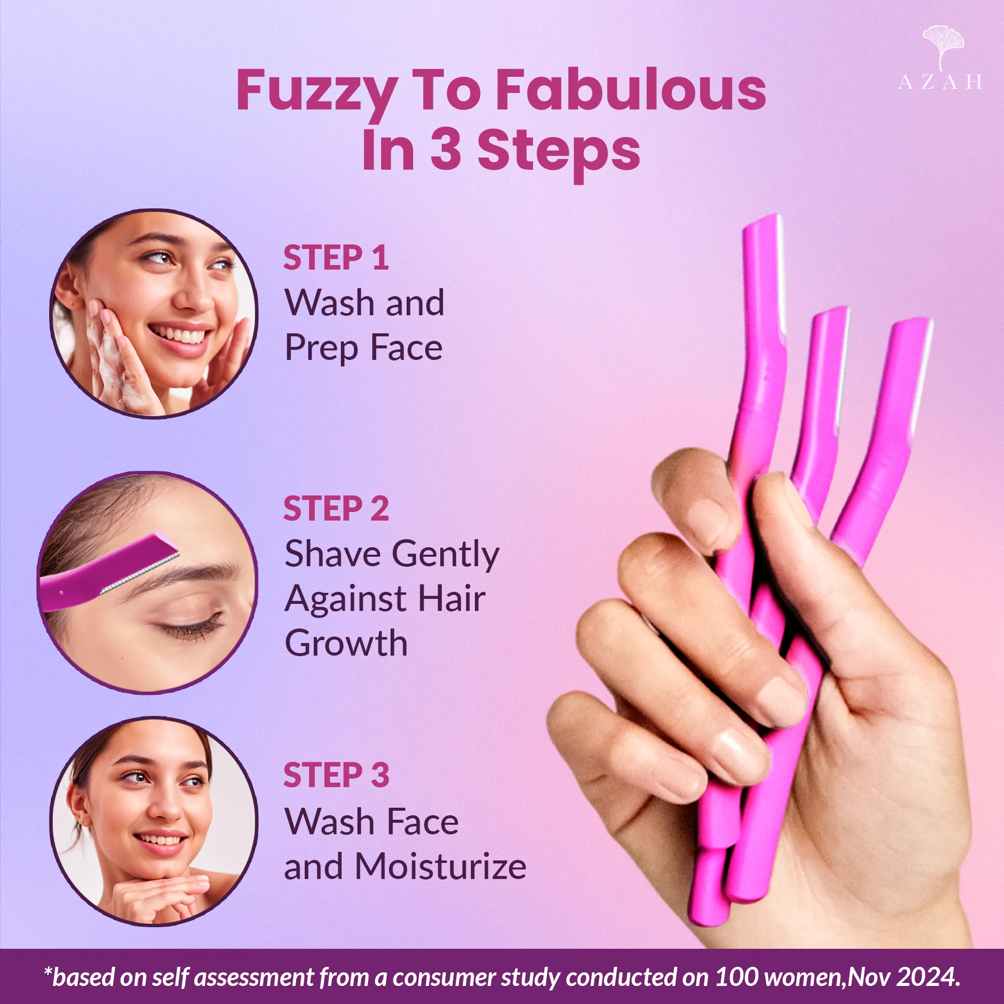 Smooth Moves Face Razor For Women | Instant & Painless | Pack Of 3