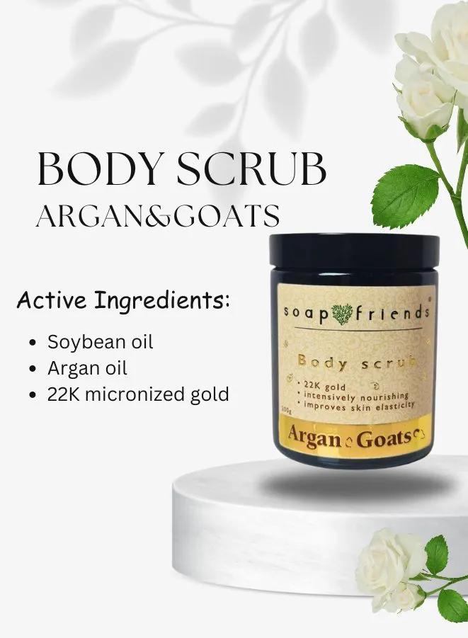 Soap&Friends Argan & Goats Body Scrub , Improves Skin Elasticity | 200 ml