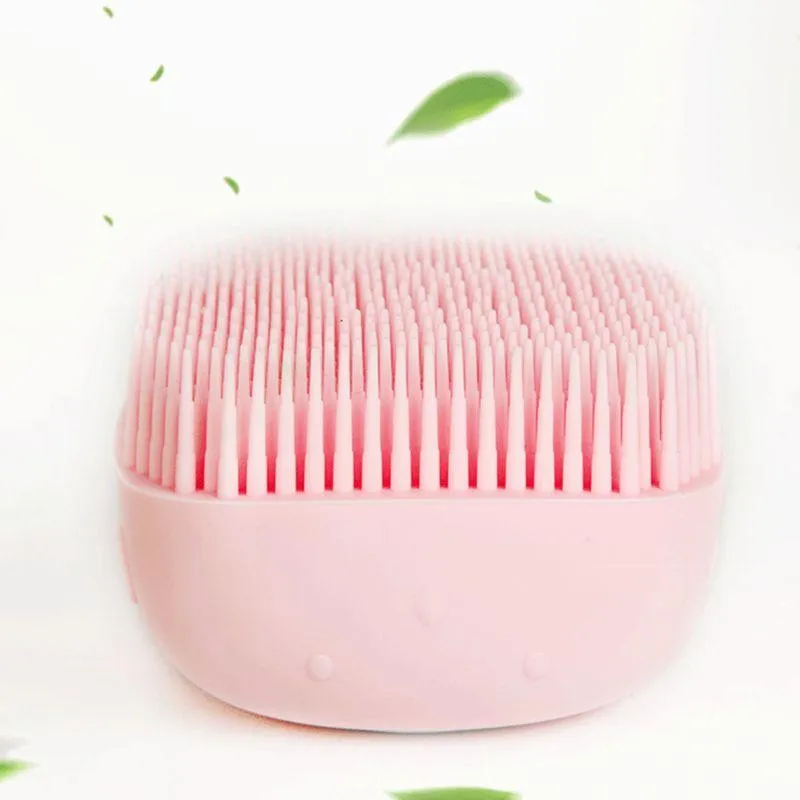 Soft Silicone Bristles Bath Brush Comb Scrubber Shampoo Dispenser
