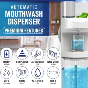 SparkleSmile™ 550ml Mouthwash Dispenser