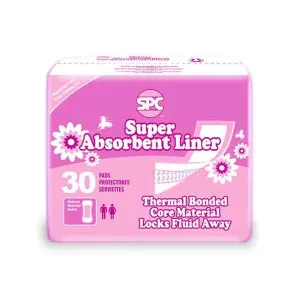 SPC Super Absorbent Incontinence Liners Bulk, 6 Packs of 30 (180 Liners)