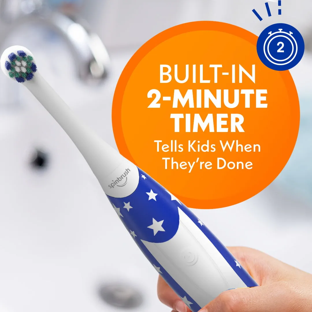 Spinbrush Smart Clean Kids Electric Toothbrush, Glow in the Dark, Battery-Powered