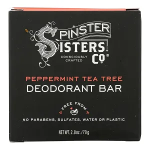 Spinster Sisters Peppermint Tea Tree Deodorant Bar - 2.8 Ounce Bar