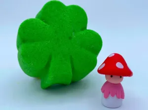 St Patrick Shamrock Kids Bath Bomb with Mushroom Fairy Inside