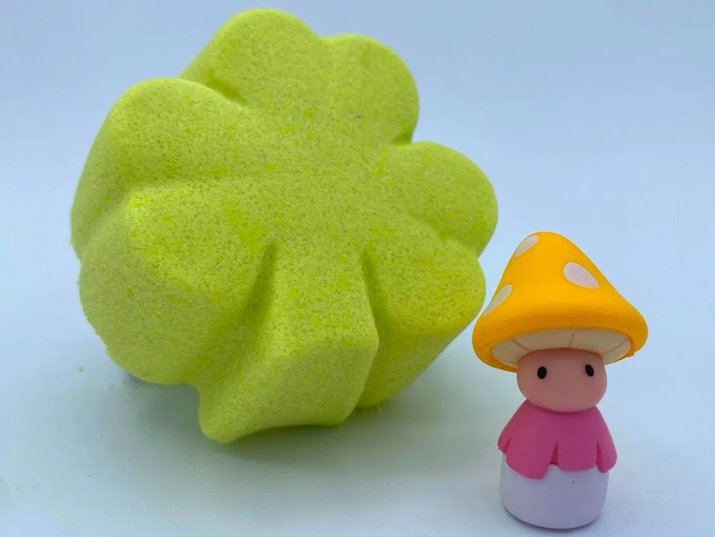 St Patrick Shamrock Kids Bath Bomb with Mushroom Fairy Inside