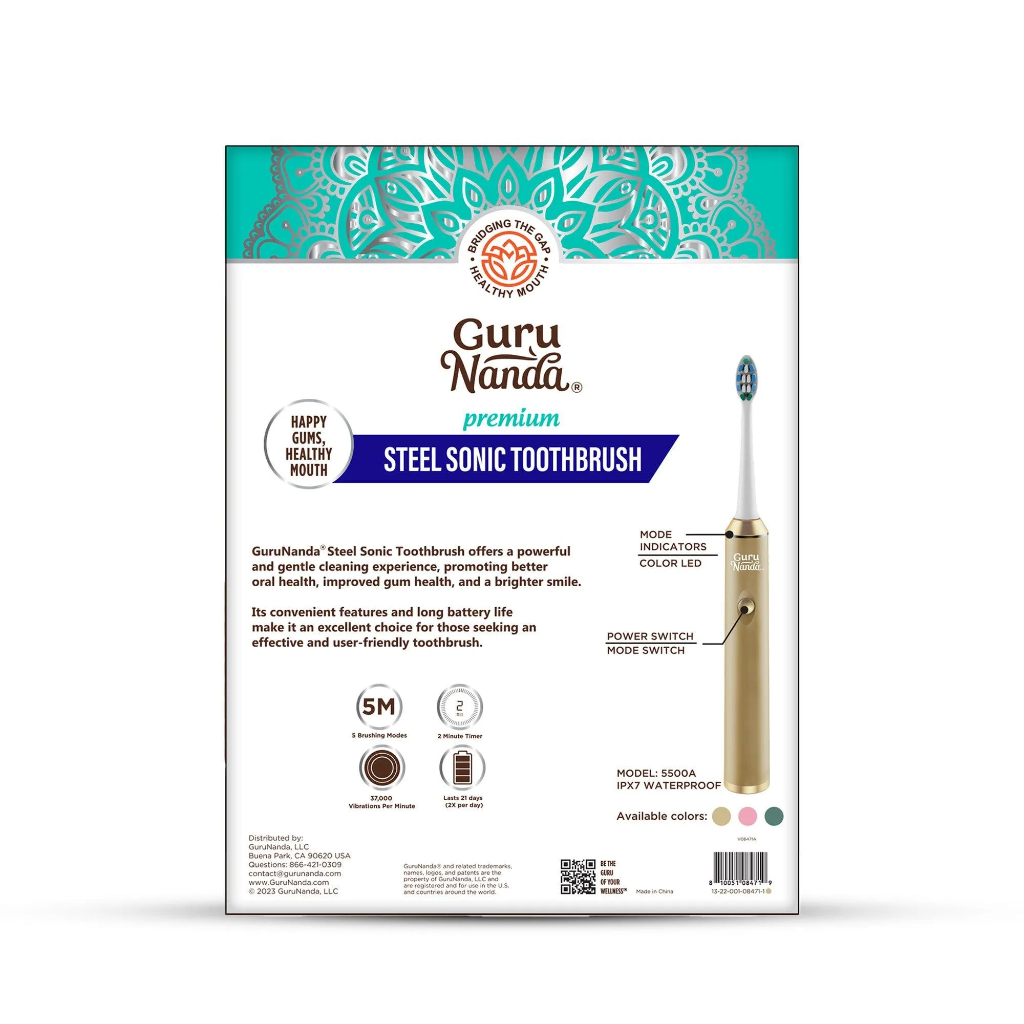 Steel Sonic Toothbrush Teal