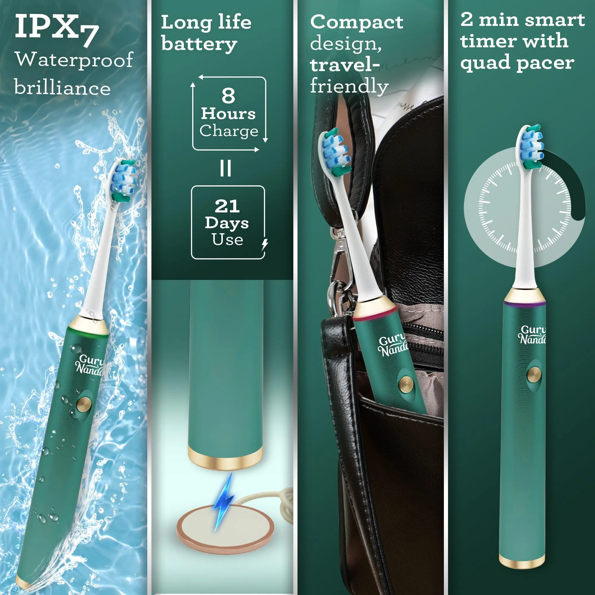 Steel Sonic Toothbrush Teal