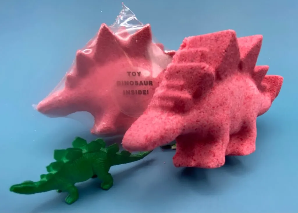 Stegosaurus Dinosaur Bath Bomb with Dinosaur Toy Inside