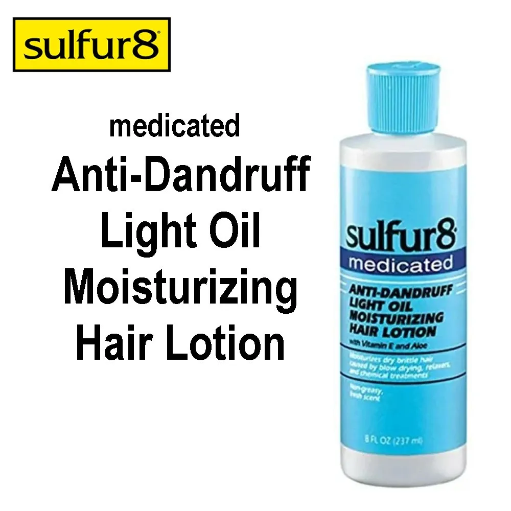 Sulfur8 Medicated Anti-Dandruff Light Oil Moisturizing Hair Lotion, 8 oz