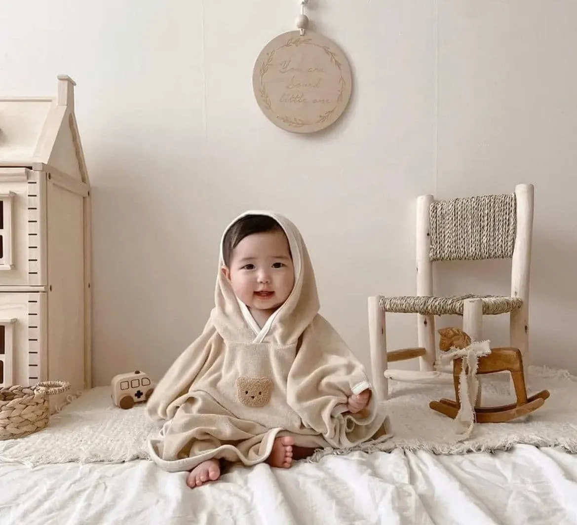 Teddy Bear Baby Hooded Bath Towel